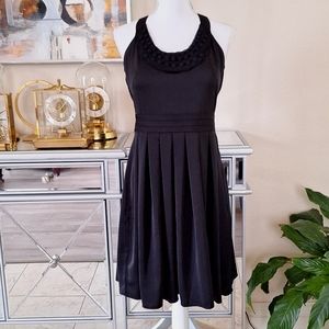 Loft Black Ribbon Dress Halter Style Open Back Size 6